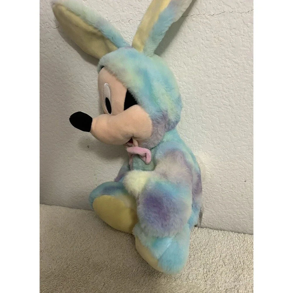 Disney Store 2020 Tie Dye Mickey Mouse Plush Easter Bunny Suit Stuffed Animal